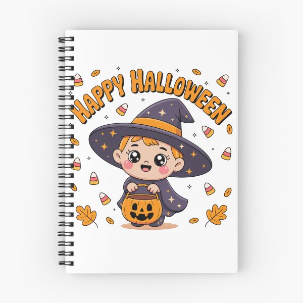 Item preview, Cute Chibi Witch Kid Happy Halloween Pumpkin Candy Bucket designed and sold by wellie-chic.