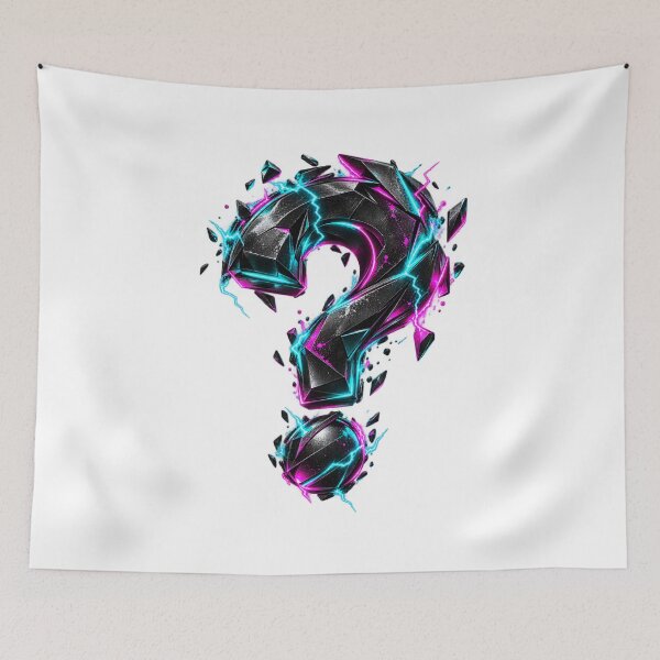 Aperçu de l'œuvre Neon Cyberpunk Question Mark | Futuristic Street Art Symbol | Premium Urban Graphic créée et vendue par UrbanStatic.