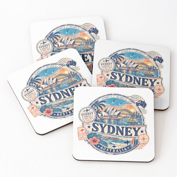 Item preview, Sydney Passport Stamp Vintage Australia designed and sold by fritz-10signer.