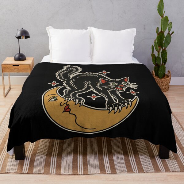 Item preview, Hissing Black Cat On Crescent Moon designed and sold by The Mellonaire.