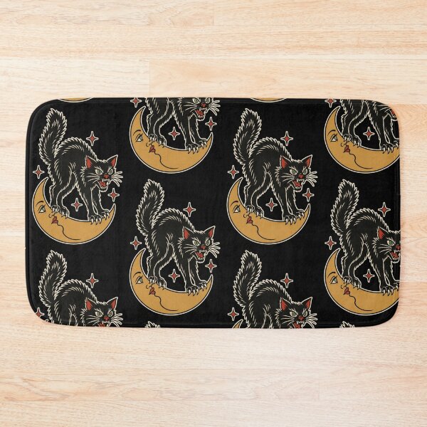 Item preview, Hissing Black Cat On Crescent Moon designed and sold by The Mellonaire.