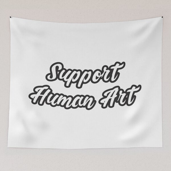 Item preview, Support Human Art (Cursive) designed and sold by ruchir.online.