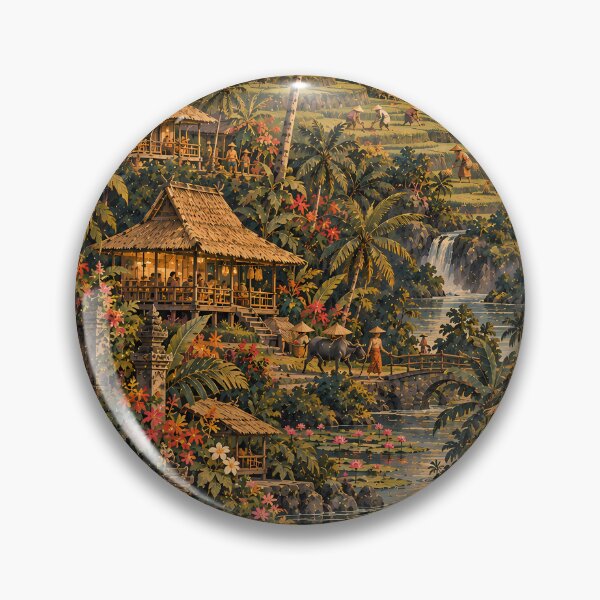 Item preview, Bali Ubud Jungle Story with Temple Rice Terraces Waterfall and Lotus Lake Boat designed and sold by Jozefin's Studio.