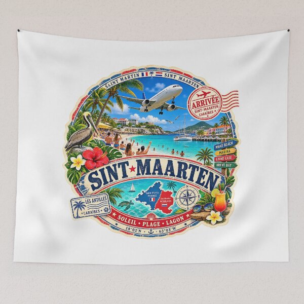 Item preview, Sint Maarten Passport Stamp Vintage Caribbean designed and sold by fritz-10signer.
