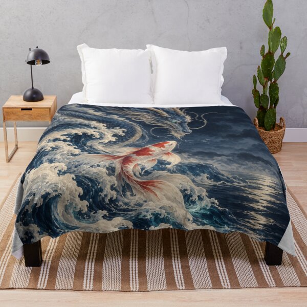 Item preview, Japanese Dragon Koi Waves designed and sold by Silken moonlight .