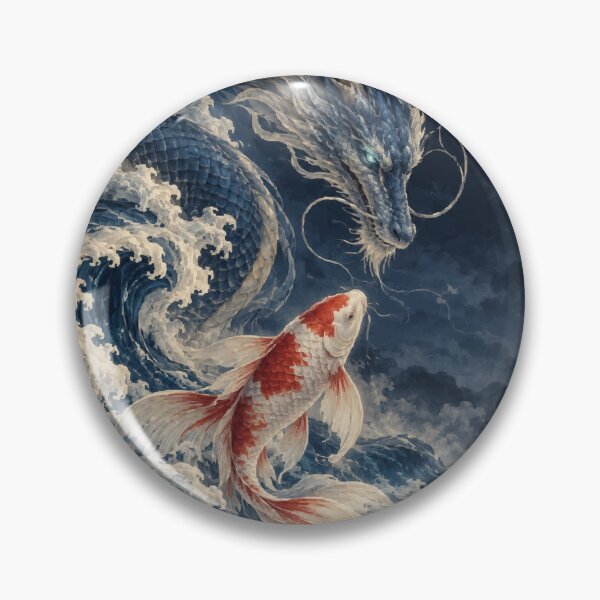 Item preview, Japanese Dragon Koi Waves designed and sold by Silken moonlight .
