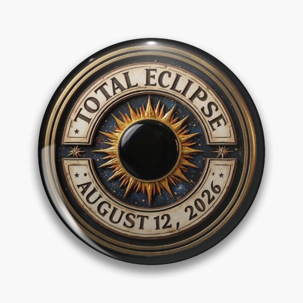 Item preview, Vintage Circle Total Solar Eclipse Commemorative August 12 2026 Celestial Sun Emblem Astrological Art. designed and sold by Giulivo Store Graphic.
