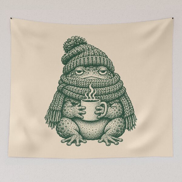Item preview, Grumpy Toad In Winter Scarf Print designed and sold by The Mellonaire.