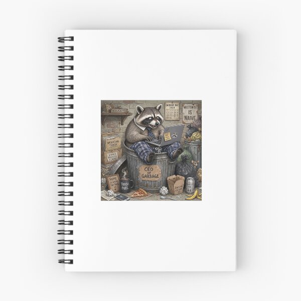 Item preview, Work From Home Raccoon Trash Can Funny Office Burnout designed and sold by CoolCrazyChaos.