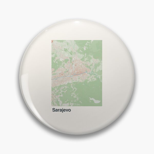 Artikelvorschau, Minimalistische Kartenkunst von Sarajevo entworfen und verkauft von MapsNerd.