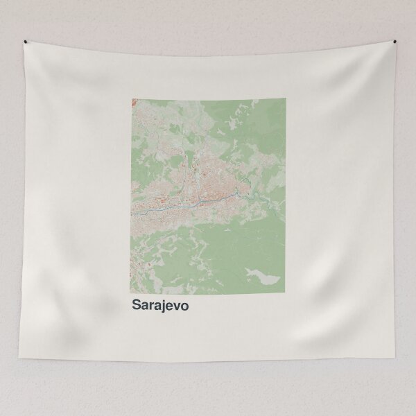 Item preview, Sarajevo Minimalistic Map Art designed and sold by MapsNerd.