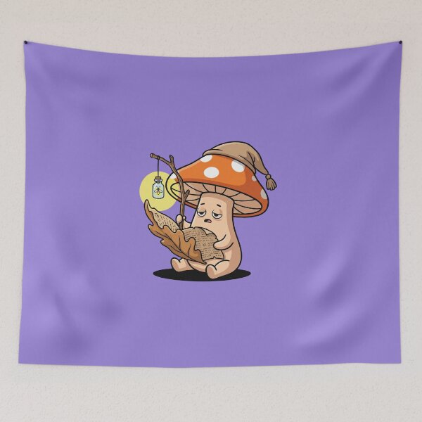 Item preview, Sleepy Reading Mushroom Bookworm Pop Art designed and sold by Rare By Hero.