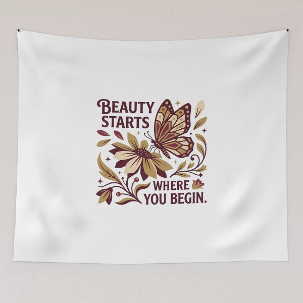 Item preview, Butterfly on Wildflower Folk Art Botanical Illustration designed and sold by SHOP-Corner.