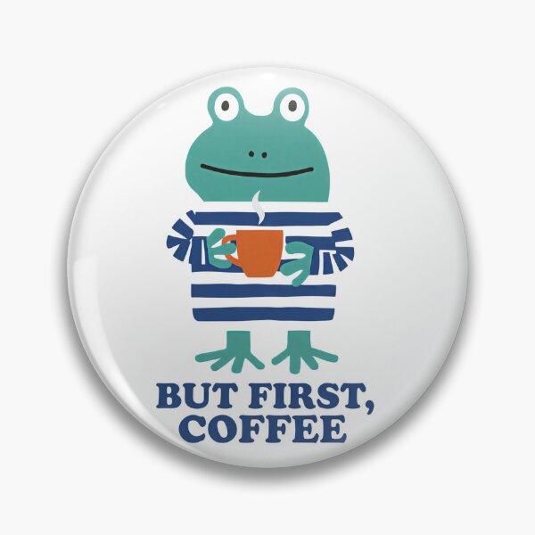 Item preview, But First Coffee Funny Frog T-Shirt Cottagecore Tee designed and sold by NadinArtStudio.