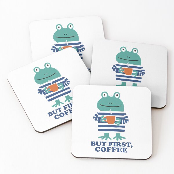 Item preview, But First Coffee Funny Frog T-Shirt Cottagecore Tee designed and sold by NadinArtStudio.