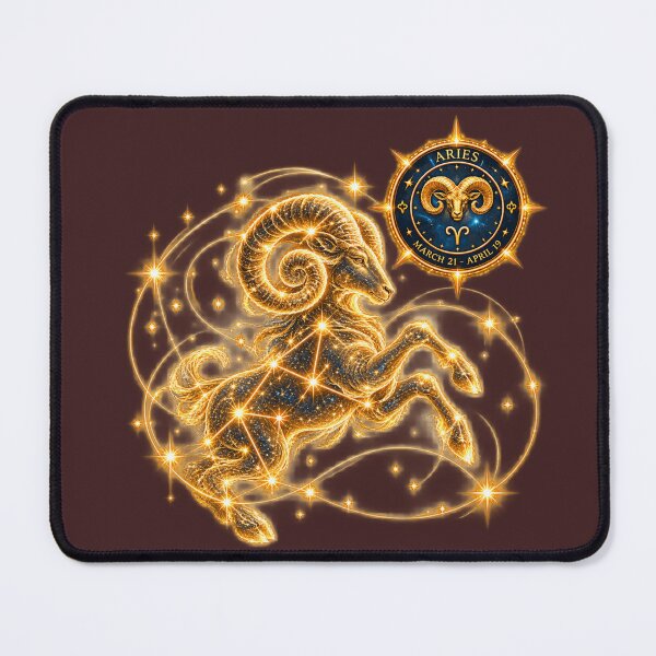 Aperçu de l'œuvre Signe astrologique du Bélier (21 mars - 19 avril) - Design astrologique vintage créée et vendue par Glodtower.