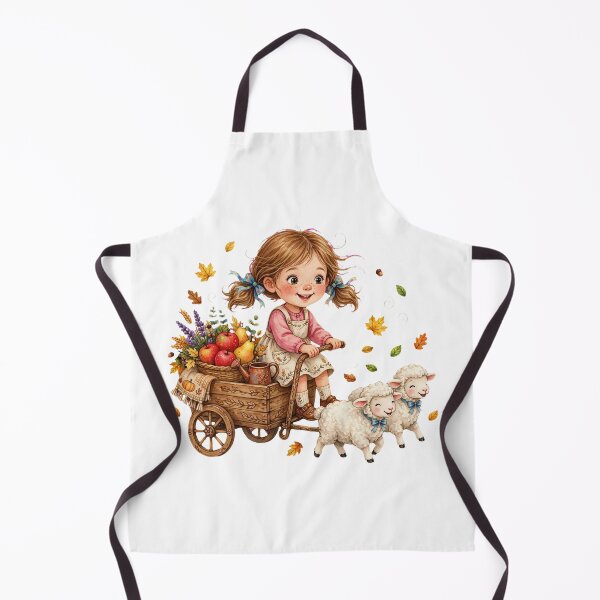 Item preview, Cottagecore Autumn Girl with Lambs Sticker – Cute Autumn Harvest Wagon Gift designed and sold by HoMya.
