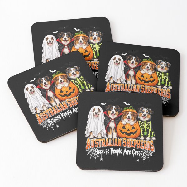 Item preview, Australian Shepherds Halloween: People Are Creepy designed and sold by ROUX-ART.