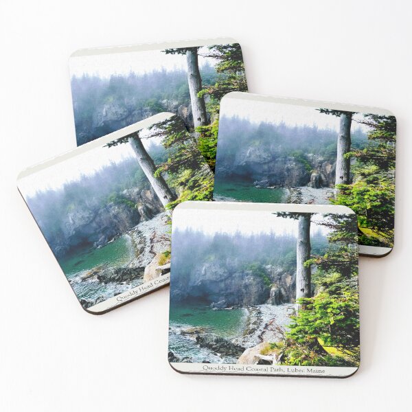 Item preview,  Quoddy Head Coastal Path – Misty Maine Ocean Cliffs Photography designed and sold by Old Barn Studios.
