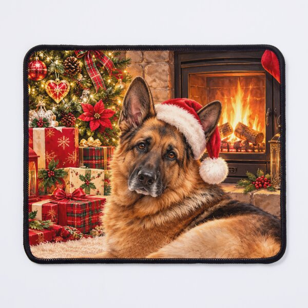 Item preview, German Shepherd Christmas by the Fireside designed and sold by Britishdelights.