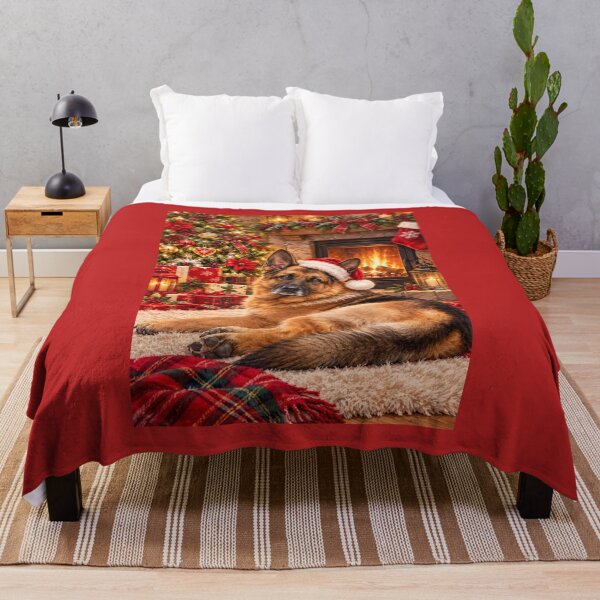 Item preview, German Shepherd Christmas by the Fireside designed and sold by Britishdelights.