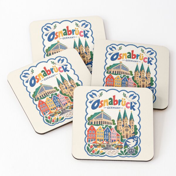 Item preview, Osnabrück Germany Embroidered Folk Art Travel Illustration designed and sold by Witsprings.