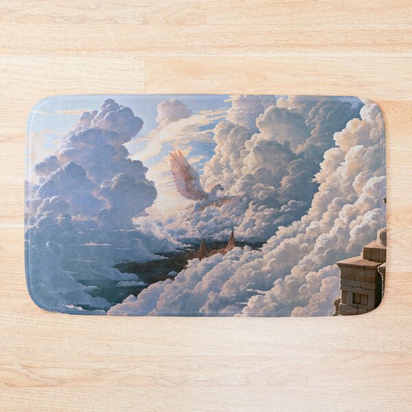 Item preview, A majestic Pegasus flying through brilliant white clouds above ancient temples, Fantasy & Mythological Creatures designed and sold by CDC40.