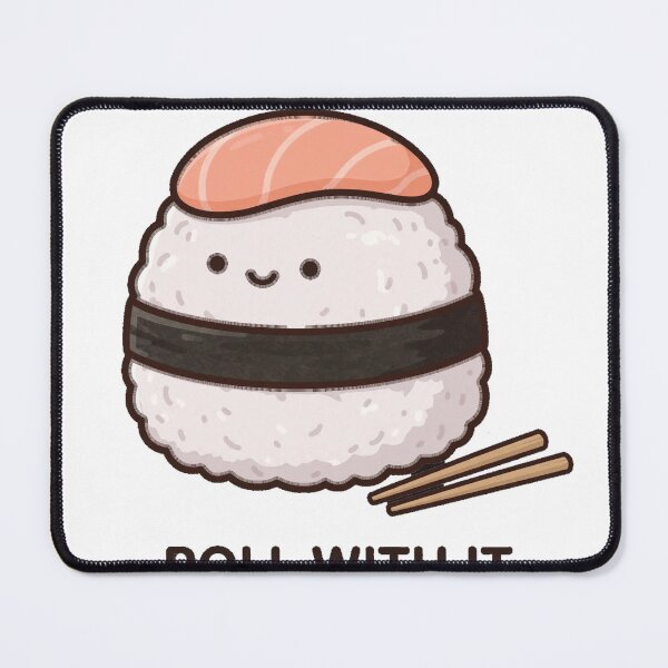 Item preview, Cute Chibi Sushi Roll With It Funny Food Kawaii Sticker designed and sold by xiaoxiaochibi.