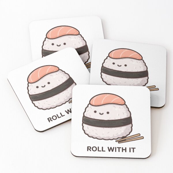 Item preview, Cute Chibi Sushi Roll With It Funny Food Kawaii Sticker designed and sold by xiaoxiaochibi.