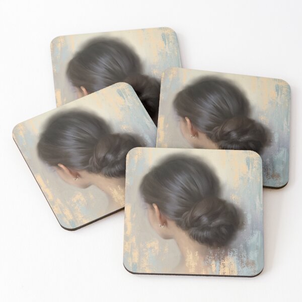 Item preview, Classic Portrait in Warm Beige and Blue designed and sold by LukianArtPrint.