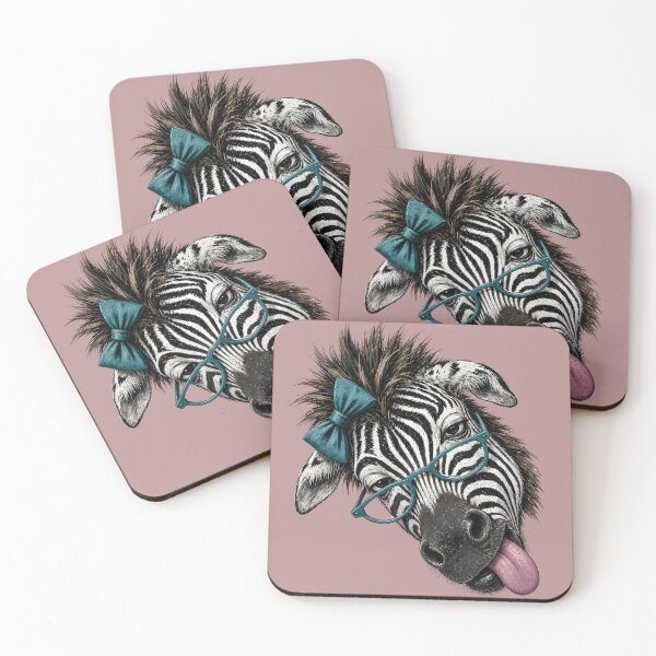 Item preview, Zebra with Crooked Teal Glasses designed and sold by design-rebell.