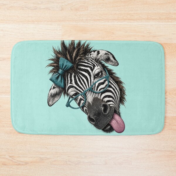 Item preview, Zebra with Crooked Teal Glasses designed and sold by design-rebell.
