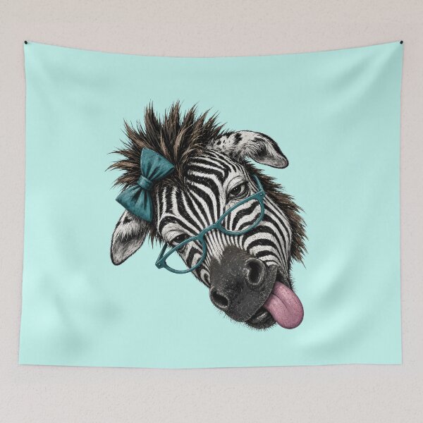 Artikelvorschau, Zebra with Crooked Teal Glasses entworfen und verkauft von design-rebell.