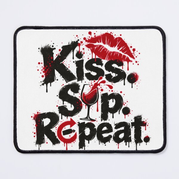 Item preview, Kiss Sip Repeat Wine Lover Funny Design designed and sold by RDproject.