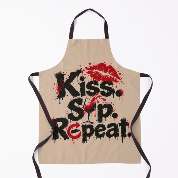 Item preview, Kiss Sip Repeat Wine Lover Funny Design designed and sold by RDproject.