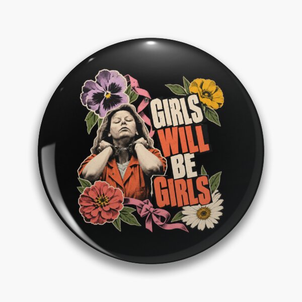 Item preview, Aileen Wuornos Girls Will Be Girls Floral Handcuffs Aileen Portrait designed and sold by Jessi-Scott-Art.