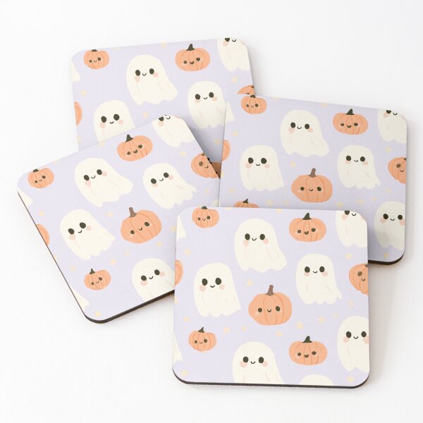 Item preview, Cute Halloween Ghost and Pumpkin Pattern designed and sold by Aelbrn.