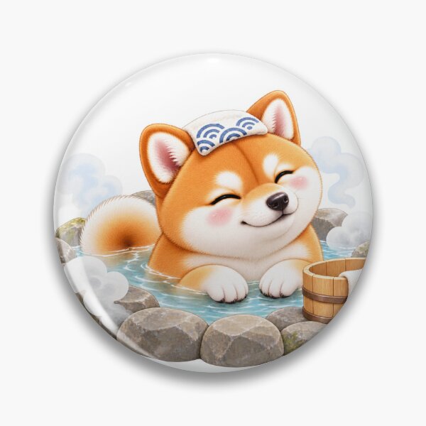 Item preview, Cute Shiba Inu in a Japanese Onsen designed and sold by LunaDogStudio.