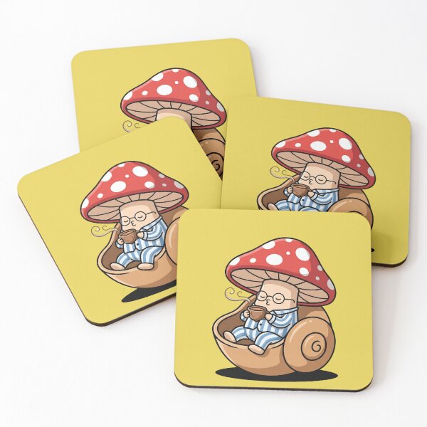 Item preview, Cozy Pajama Mushroom Snail Shell Coffee Pop Art designed and sold by Rare By Hero.