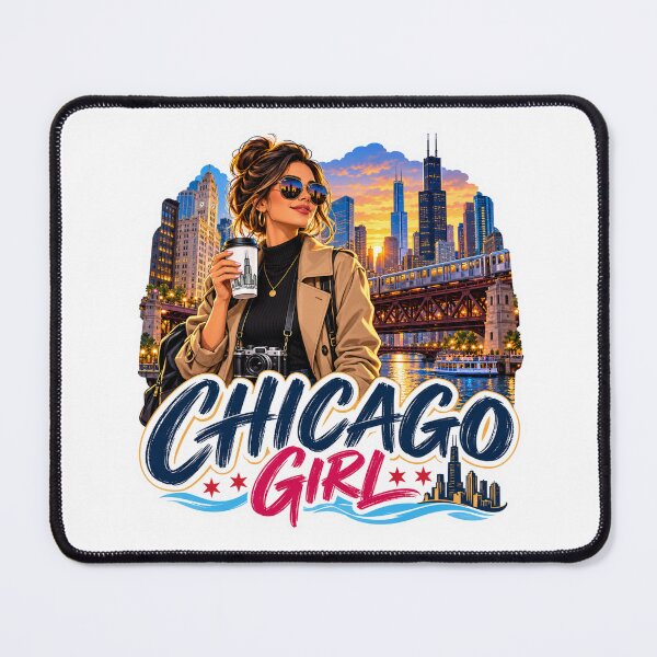 Item preview, Chicago Girl Skyline Travel Art designed and sold by lorand-designs.