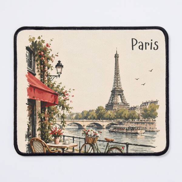 Item preview, Paris Eiffel Tower & Café – Minimalist French Travel Illustration designed and sold by IslandWild Co.
