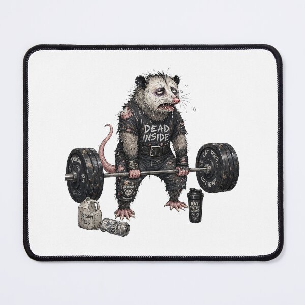 Item preview, Dead Inside But Lifting Funny Opossum Gym Workout Meme designed and sold by CoolCrazyChaos.