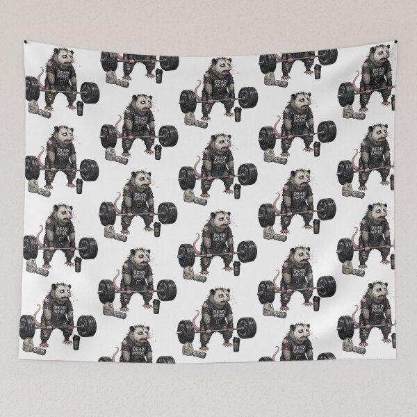 Item preview, Dead Inside But Lifting Funny Opossum Gym Workout Meme designed and sold by CoolCrazyChaos.