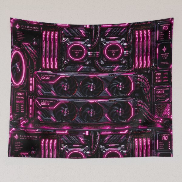 Item preview, PC para juegos cyberpunk con estética neón designed and sold by PORTE DE ESPERANCE.