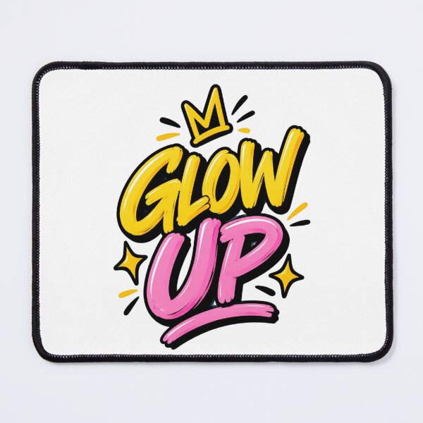 Item preview, Glow Up Bold Pink Yellow Typography Streetwear Graphic designed and sold by LarkLeaf.