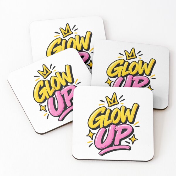 Item preview, Glow Up Bold Pink Yellow Typography Streetwear Graphic designed and sold by LarkLeaf.