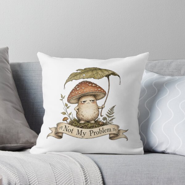 Item preview, Grumpy Mushroom Not My Problem Funny Goblincore Sarcastic designed and sold by CoolCrazyChaos.