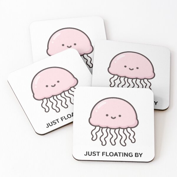 Item preview, Cute Chibi Jellyfish Go With The Float Kawaii Sticker designed and sold by xiaoxiaochibi.