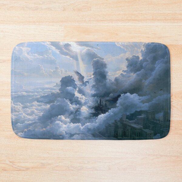 Item preview, A majestic Pegasus flying through brilliant white clouds above ancient temples, Fantasy & Mythological Creatures designed and sold by CDC40.