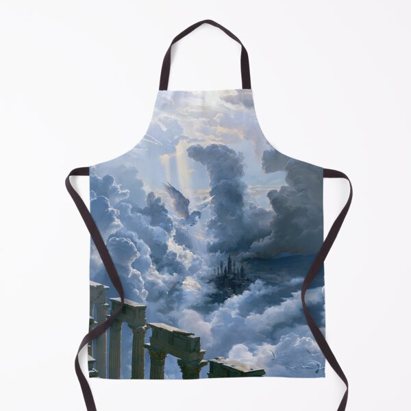 Item preview, A majestic Pegasus flying through brilliant white clouds above ancient temples, Fantasy & Mythological Creatures designed and sold by CDC40.